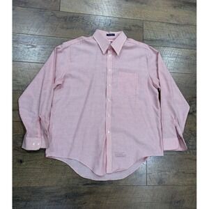 Vintage 70s McGregor Striped Button Up Dress Shirt Made In USA XL Red White